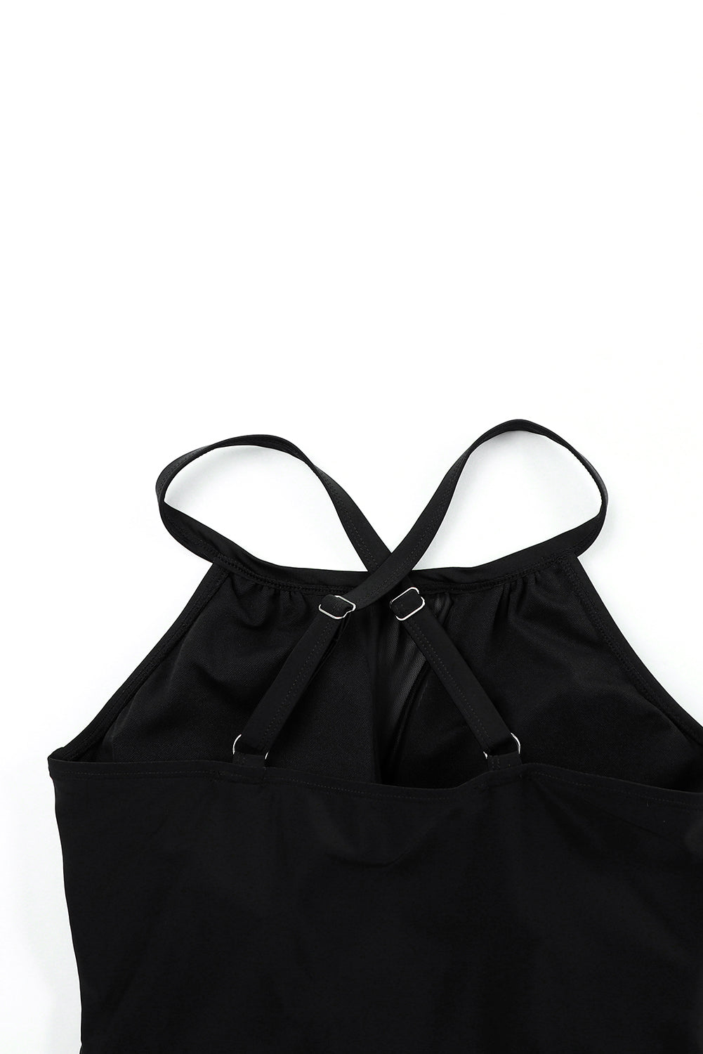 Ensemble de 2 pièces tankini imprimé à dos nageur à épissure contrastée