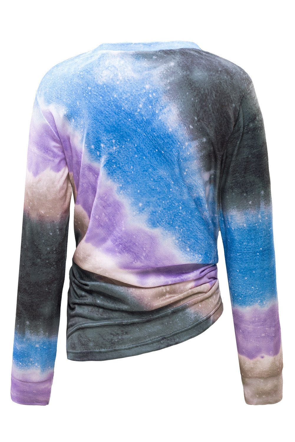 Haut Manches Longues Femme Teinte Bleu Ombre Tie Dye