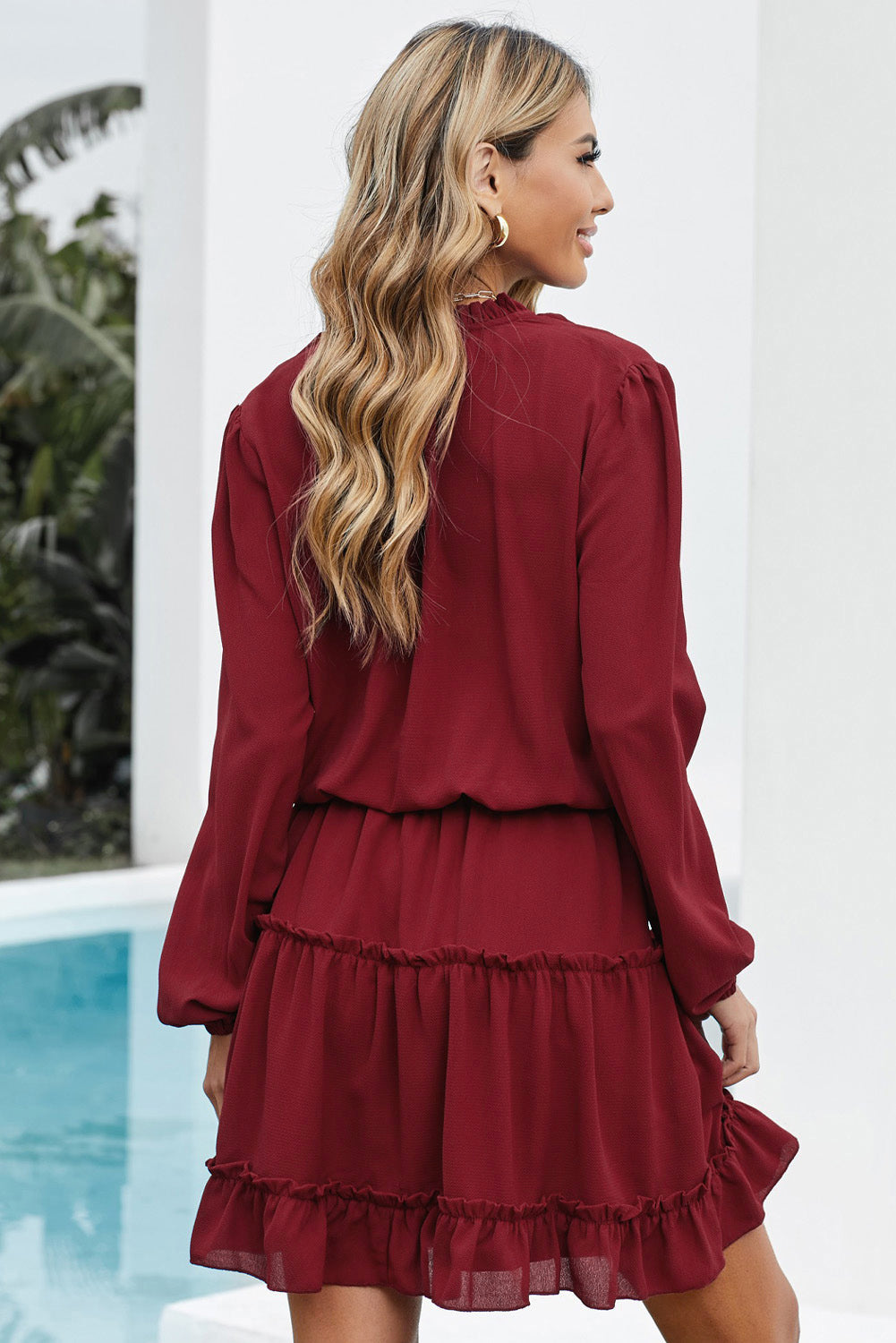 Robe rouge manches discount longues