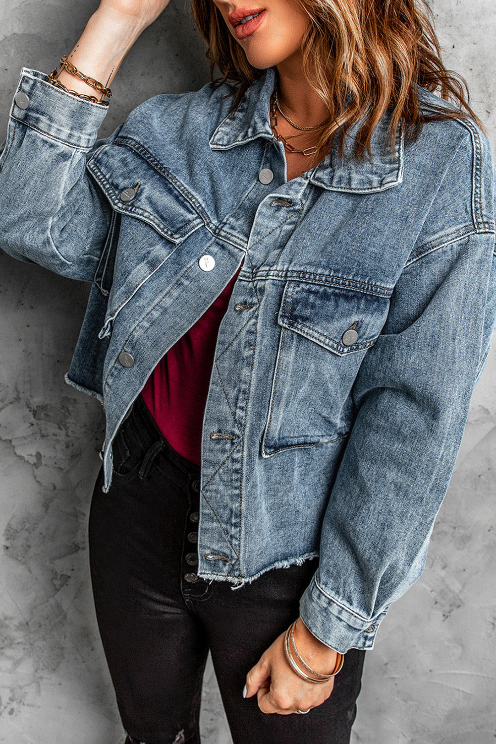 Veste Jean Femme Mode Bleu