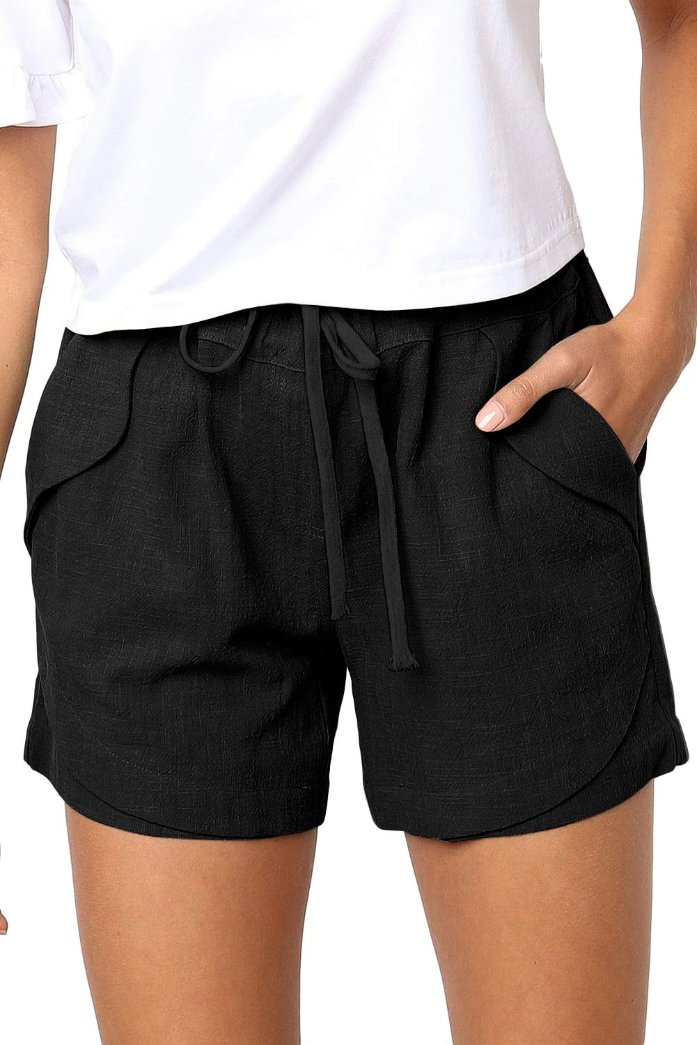 Short Femme Noir Coton Faylin