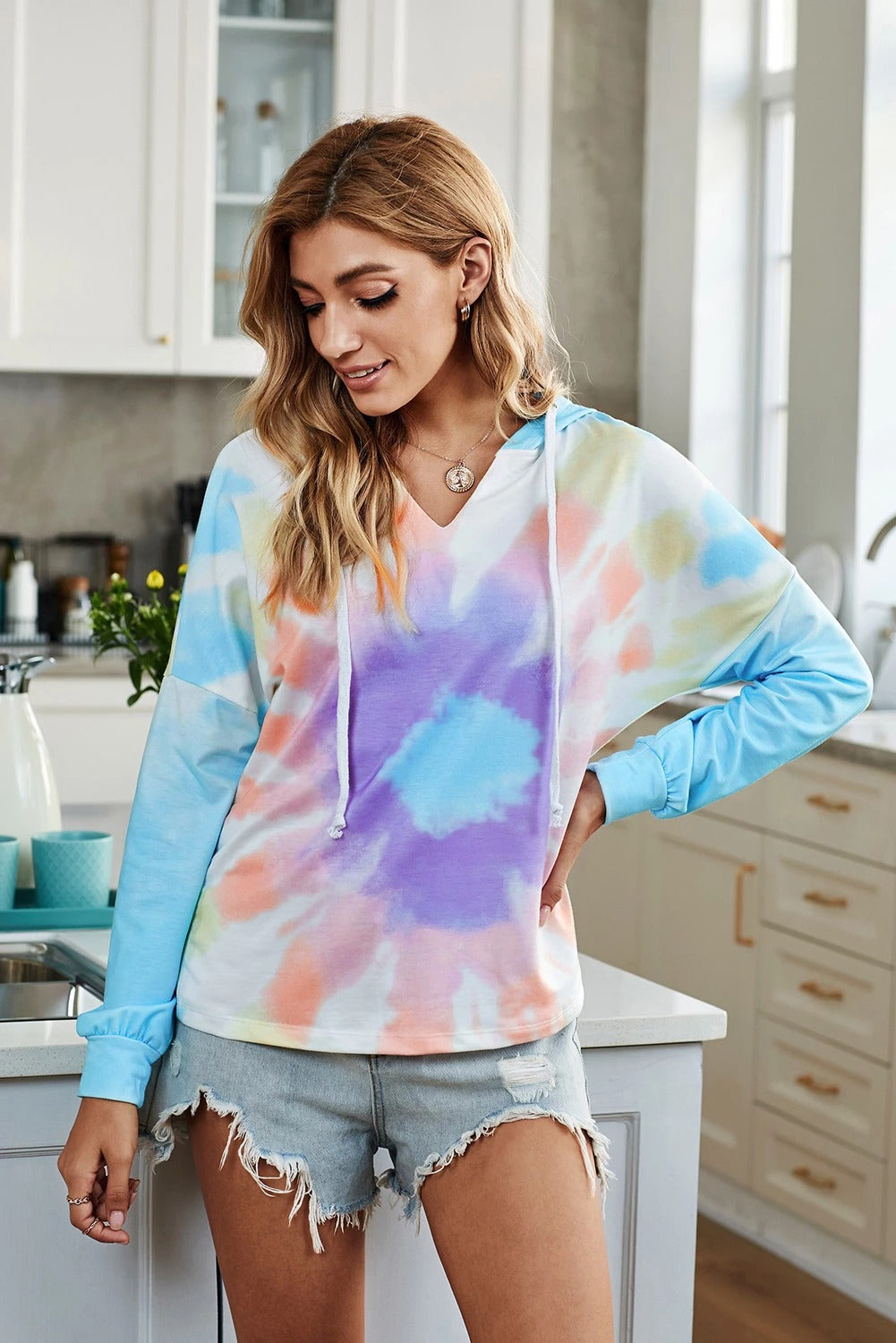 Pull tie and dye bleu sale