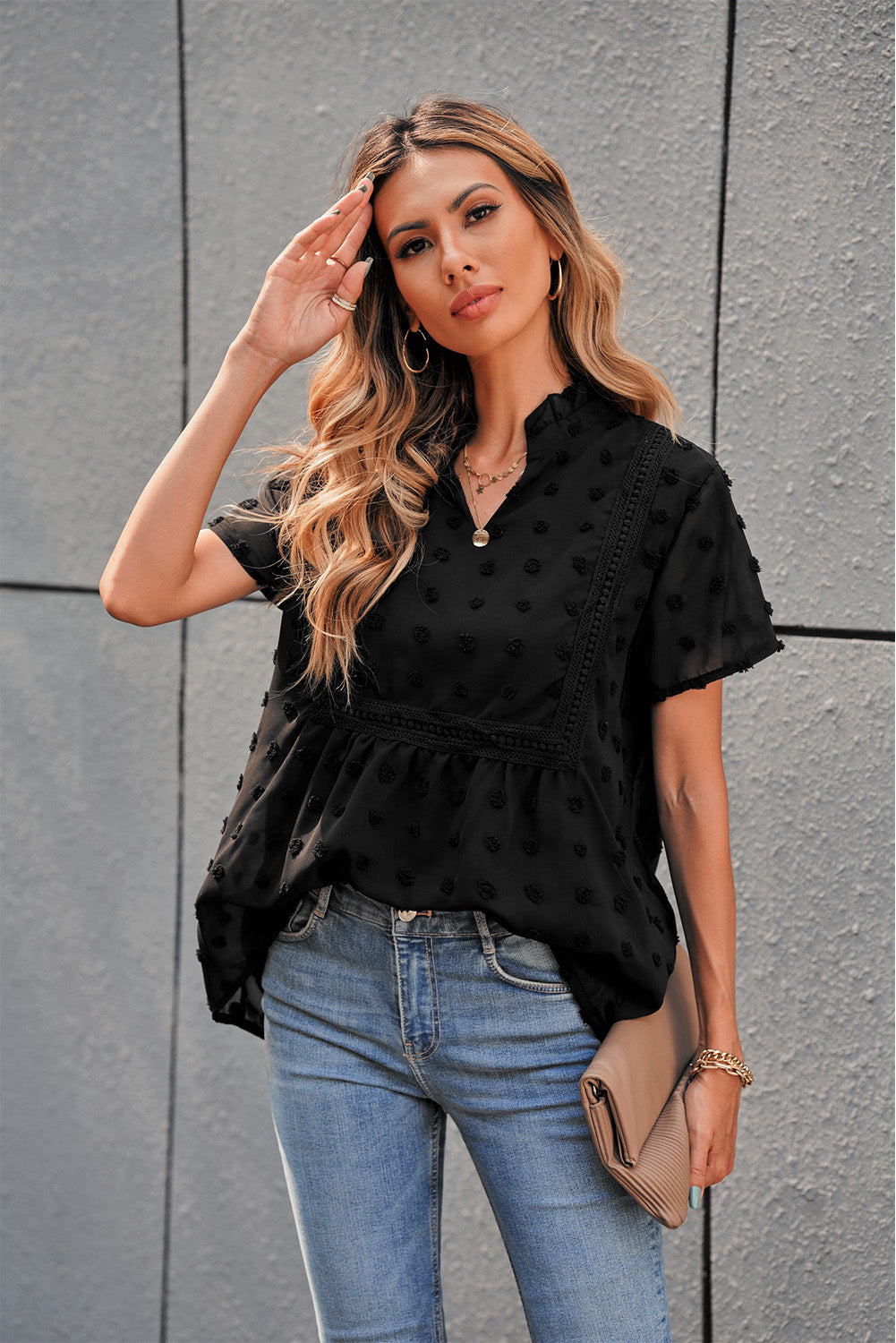 Blouse femme fluide online manches courtes